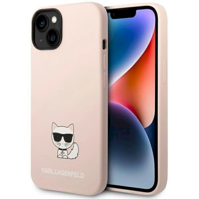 Originalus dėklas Karl Lagerfeld KLHCP14MSLCTPI iPhone 14 Plus 6.7 hardcase light rožinis / light rožinis Silicone Choupette Body