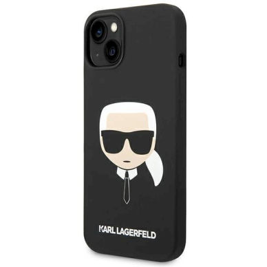 Originalus dėklas Karl Lagerfeld KLHCP14MSLKHBK iPhone 14 Plus 6.7 hardcase Juodas Silicone Karl`s Head 1