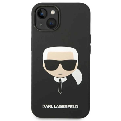 Originalus dėklas Karl Lagerfeld KLHCP14MSLKHBK iPhone 14 Plus 6.7 hardcase Juodas Silicone Karl`s Head 2