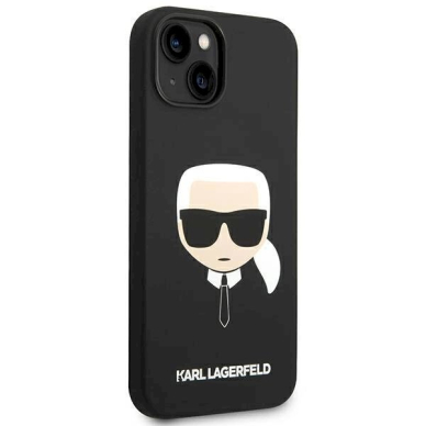 Originalus dėklas Karl Lagerfeld KLHCP14MSLKHBK iPhone 14 Plus 6.7 hardcase Juodas Silicone Karl`s Head 3