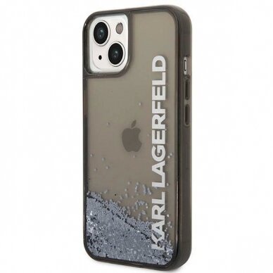 Originalus dėklas Karl Lagerfeld KLHCP14SLCKVK iPhone 14 6.1 Juodas hardcase Liquid Glitter Elong 1