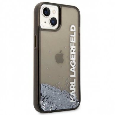 Originalus dėklas Karl Lagerfeld KLHCP14SLCKVK iPhone 14 6.1 Juodas hardcase Liquid Glitter Elong 3