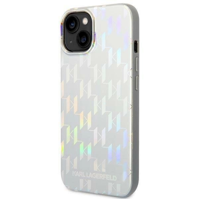 Originalus dėklas Karl Lagerfeld KLHCP14SLGMMSV3 iPhone 14 6.1 hardcase Sidabrinis Monogram Iridescent 1