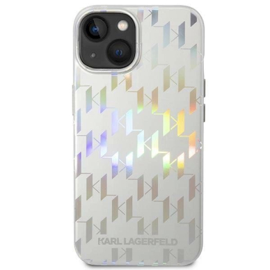 Originalus dėklas Karl Lagerfeld KLHCP14SLGMMSV3 iPhone 14 6.1 hardcase Sidabrinis Monogram Iridescent 2