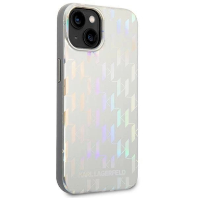 Originalus dėklas Karl Lagerfeld KLHCP14SLGMMSV3 iPhone 14 6.1 hardcase Sidabrinis Monogram Iridescent 3