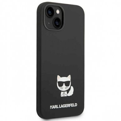 Originalus dėklas Karl Lagerfeld KLHCP14SSLCTBK iPhone 14 6.1 hardcase Juodas Silicone Choupette Body 3