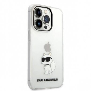 Originalus dėklas Karl Lagerfeld KLHCP14XHNCHTCT iPhone 14 Pro Max 6.7  Permatomas hardcase Ikonik Choupette 3