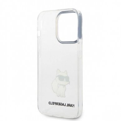 Originalus dėklas Karl Lagerfeld KLHCP14XHNCHTCT iPhone 14 Pro Max 6.7  Permatomas hardcase Ikonik Choupette 6