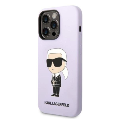 Originalus dėklas Karl Lagerfeld KLHCP14XSNIKBCU iPhone 14 Pro Max 6.7  hardcase Violetinis Silicone Ikonik 1