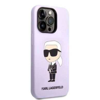 Originalus dėklas Karl Lagerfeld KLHCP14XSNIKBCU iPhone 14 Pro Max 6.7  hardcase Violetinis Silicone Ikonik 3