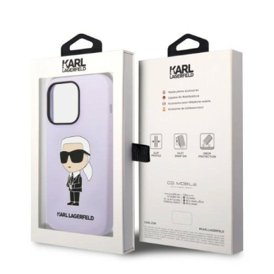 Originalus dėklas Karl Lagerfeld KLHCP14XSNIKBCU iPhone 14 Pro Max 6.7  hardcase Violetinis Silicone Ikonik 7