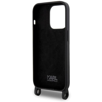 Originalus dėklas Karl Lagerfeld KLHCP15XSCBSCNK iPhone 15 Pro Max 6.7  hardcase Juodas Crossbody Silicone Choupette 5