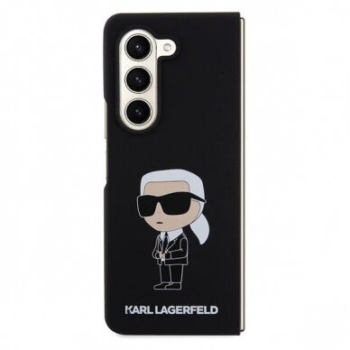 Originalus dėklas Karl Lagerfeld KLHCZFD5SNIKBCK Z Fold5 hardcase Juodas Silicone Ikonik 1