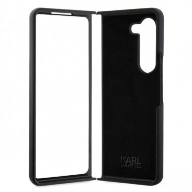 Originalus dėklas Karl Lagerfeld KLHCZFD5SNIKBCK Z Fold5 hardcase Juodas Silicone Ikonik 5