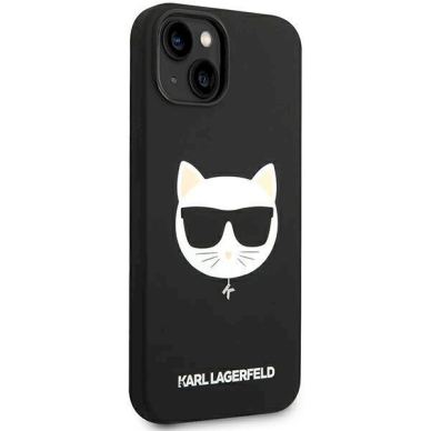 Originalus dėklas Karl Lagerfeld KLHMP14MSLCHBK iPhone 14 Plus 6.7 hardcase Juodas Silicone Choupette Head Magsafe 3