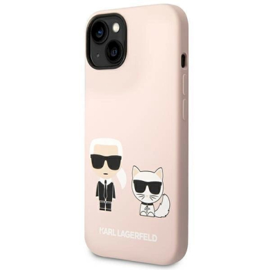 Originalus dėklas Karl Lagerfeld KLHMP14MSSKCI iPhone 14 Plus 6.7 hardcase light rožinis / light rožinis Silicone Karl &amp  Choupette Magsafe 1