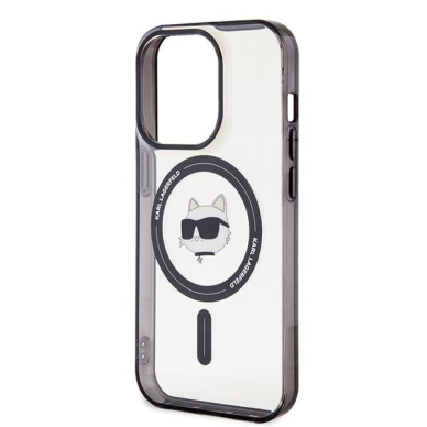 Originalus dėklas Karl Lagerfeld KLHMP15XHCHNOTK iPhone 15 Pro Max 6.7  Permatomas hardcase IML Choupette`s Head MagSafe 5