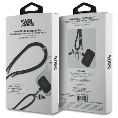 Originalus dėklas Karl Lagerfeld KLUCNMSCKIK Universal CBDY Cord case - Juodas 2