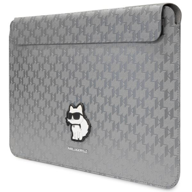 Originalus dėklas Karl Lagerfeld Saffiano Monogram Choupette KLCS14SAKHPCG 14  Laptop Case - Sidabrinis 1