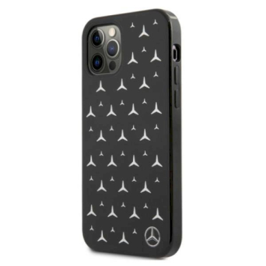 Originalus dėklas Mercedes MEHCP12MESPBK iPhone 12/12 Pro 6,1"  Juodas hardcase Silver Stars Pattern 1