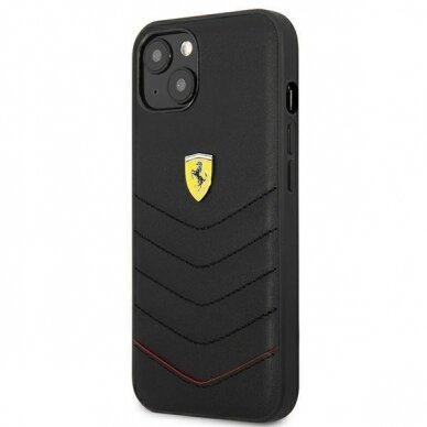 Originalus Ferrari dėklas FEHCP13SRQUK iPhone 13 mini 5,4" Juodas Off Track Quilted 1