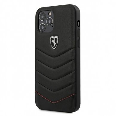 Originalus Ferrari Dėklas Fehquhcp12Lbk Iphone 12 Pro Max Juodas Off Track Quilted