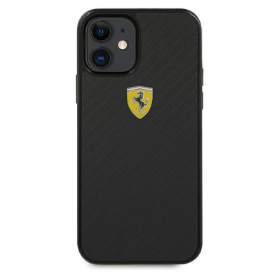 Originalus Ferrari dėklas Fercahcp12Sbk Iphone 12 Mini juodas On Track Real Carbon 2