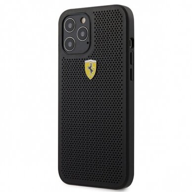 Originalus Ferrari Dėklas Fespehcp12Lbk Iphone 12 Pro Max Juodas On Track Perforated