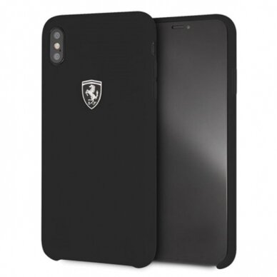 Originalus Ferrari Dėklas Nugarėlė Feosihci65Bk Iphone Xs Max Juodas Silicone Off Track  1