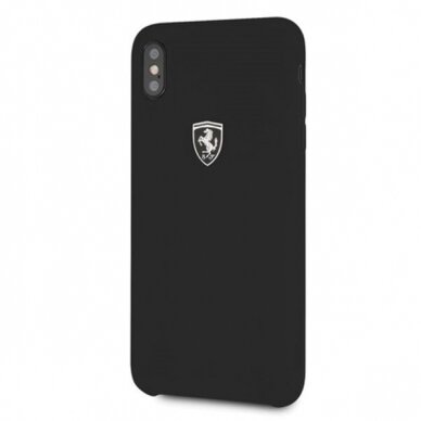 Originalus Ferrari Dėklas Nugarėlė Feosihci65Bk Iphone Xs Max Juodas Silicone Off Track