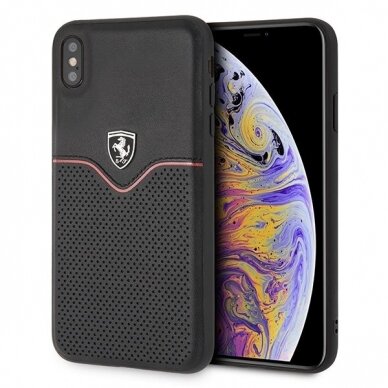 Originalus Ferrari Dėklas Nugarėlė Feovehci65Bk Iphone Xs Max Juodas Off Track Victory