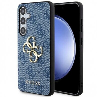 Originalus Guess dėklas 4G Big Metal LogoSamsung Galaxy S24+ - Mėlynas