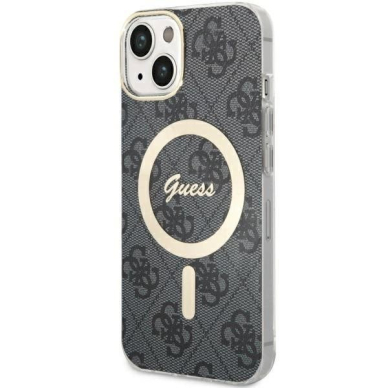 Originalus Guess dėklas 4G MagSafe case for iPhone 14 - Juodas 5