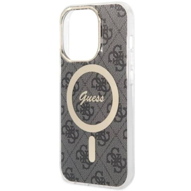 Originalus Guess dėklas 4G MagSafe case for iPhone 14 Pro - Juodas 4