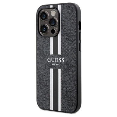 Originalus Guess dėklas 4G Printed Stripes MagSafeiPhone 15 Pro - Juodas 1