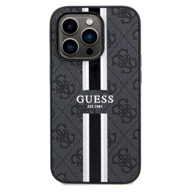 Originalus Guess dėklas 4G Printed Stripes MagSafeiPhone 15 Pro - Juodas 2