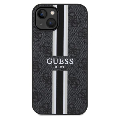 Originalus Guess dėklas 4G Printed Stripes MagSafeiPhone 15/14/13 - Juodas 2