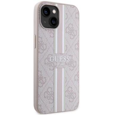 Originalus Guess dėklas 4G Printed Stripes MagSafeiPhone 15/14/13 - Rožinis 3