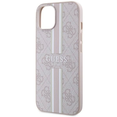 Originalus Guess dėklas 4G Printed Stripes MagSafeiPhone 15/14/13 - Rožinis 5