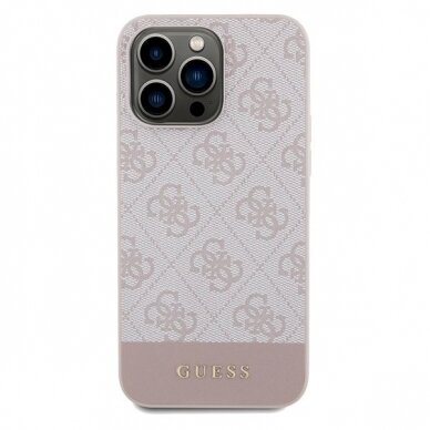 Originalus Guess dėklas 4G Stripe CollectioniPhone 14 Pro Max - Rožinis 2