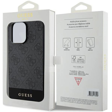 Originalus Guess dėklas 4G Stripe CollectioniPhone 15 Pro Max - Pilkas 7