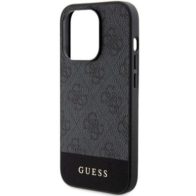 Originalus Guess dėklas 4G Stripe CollectioniPhone 15 Pro - Pilkas 5