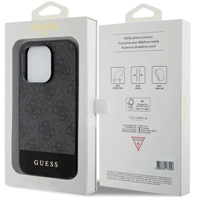 Originalus Guess dėklas 4G Stripe CollectioniPhone 15 Pro - Pilkas 7