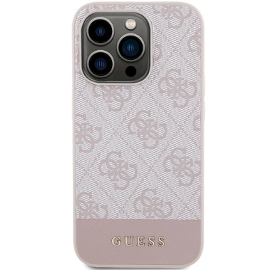 Originalus Guess dėklas 4G Stripe CollectioniPhone 15 Pro - Rožinis 2