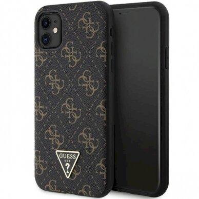 Originalus Guess dėklas 4G Triangle Metal LogoiPhone 11 / XR - Juodas