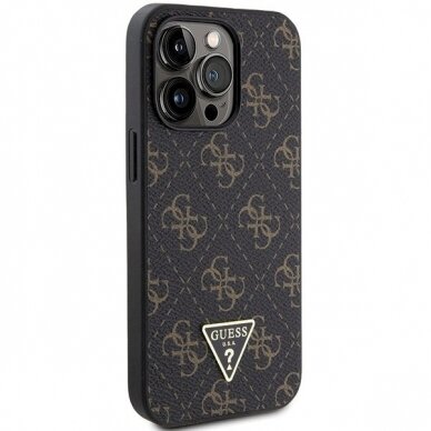 Originalus Guess dėklas 4G Triangle Metal LogoiPhone 13 Pro / iPhone 13 - Juodas 3