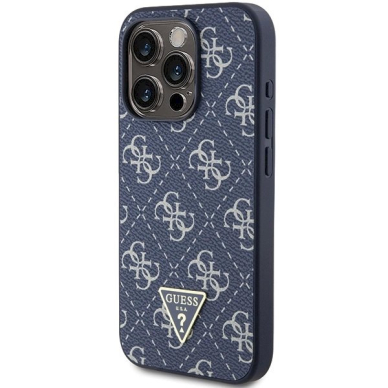 Originalus Guess dėklas 4G Triangle Metal LogoiPhone 15 Pro - Mėlynas 1