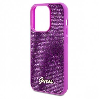 Originalus Guess dėklas Disco Metal ScriptiPhone 14 Pro - fuchsia 5