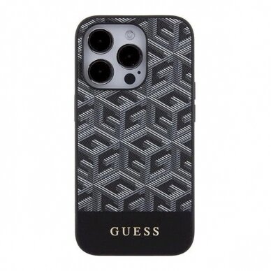 Originalus Guess dėklas GCube Stripes MagSafe case for iPhone 15 Pro - Juodas 2