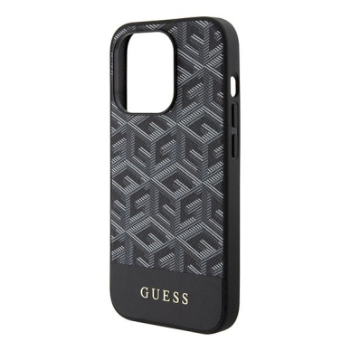 Originalus Guess dėklas GCube Stripes MagSafeiPhone 15 Pro Max - Juodas 5